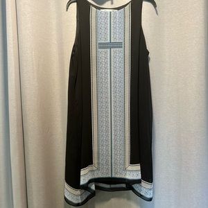 Black, white, and blue tank dress